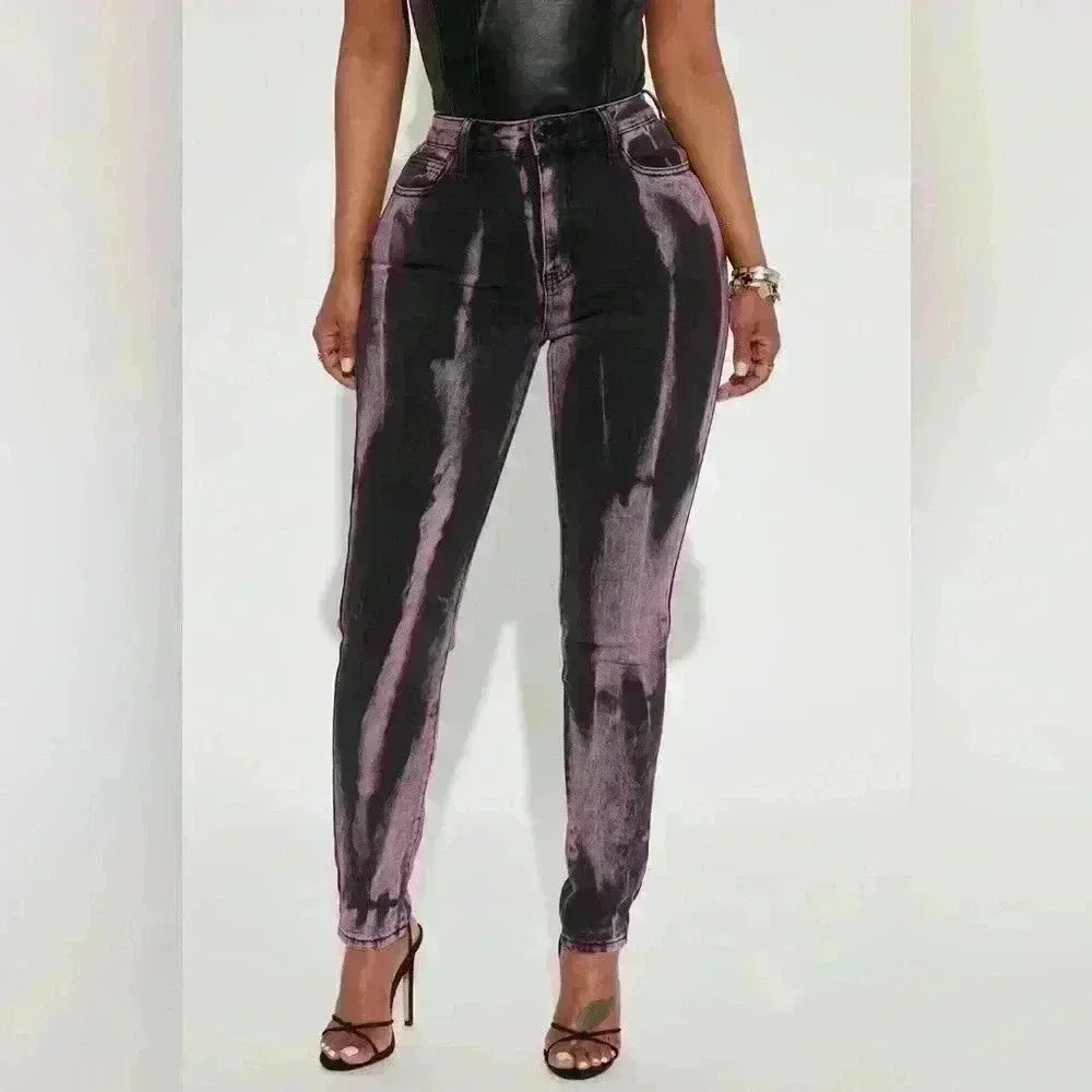 Guilty Pleasure  Skinny Jeans - Black/Purple